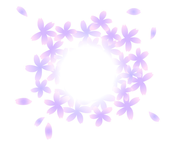 桜の花びらのフレーム　円のデザイン